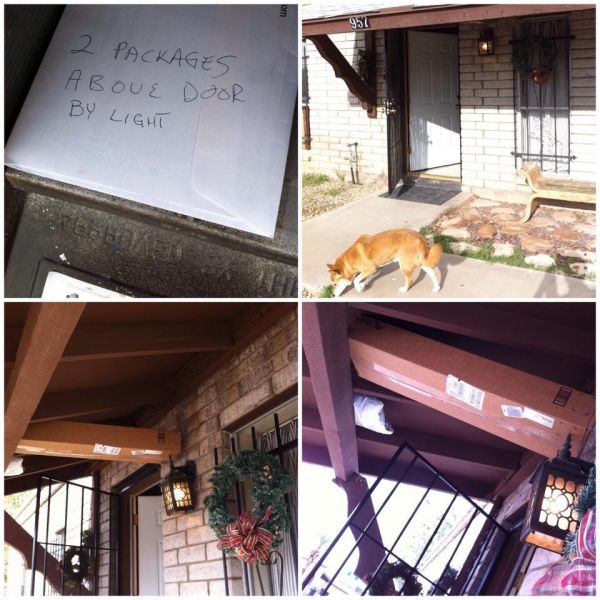 insolite cache colis livreur