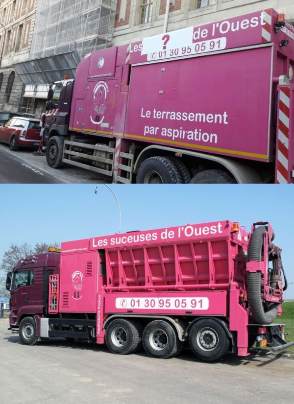 insolite auto camion censure ouest suceuse versailles