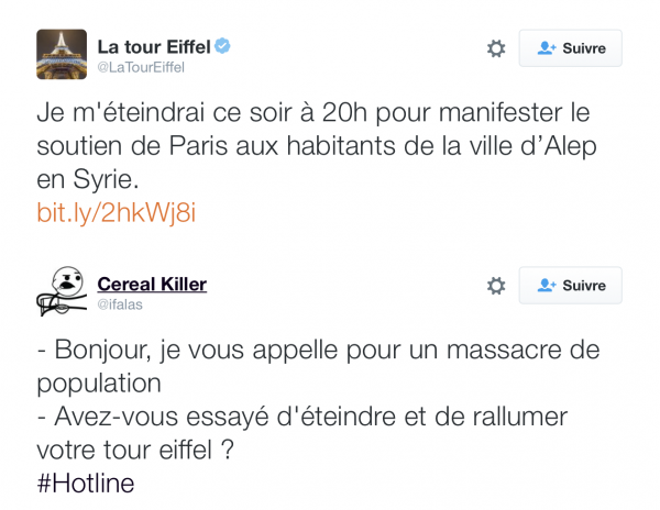insolite alep eiffel massacre population tour twitter