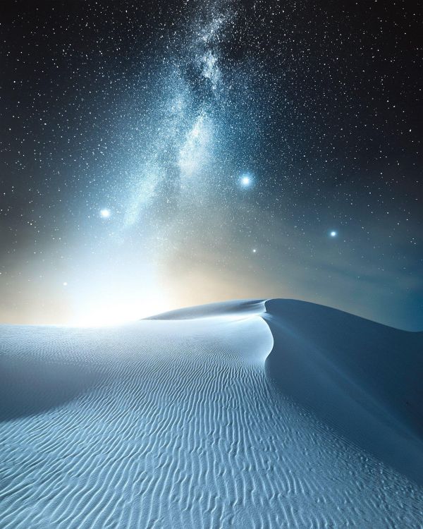 insolite blanc ciel desert etoile nuit sable