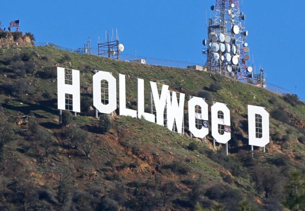 insolite angeles cannabis hollywood los panneau weed