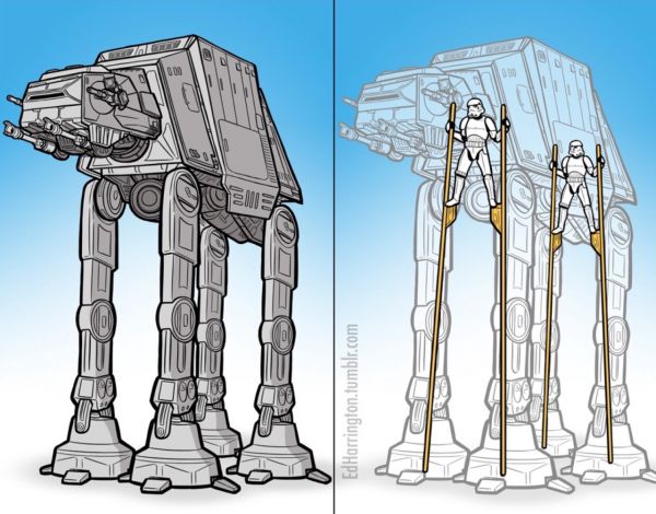 insolite at-at echasse interior star stormtrooper tb-tt wars