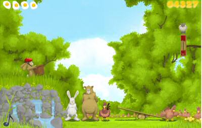 jeu flash eierwuppen balancoire lancer oeuf lapin poule ours