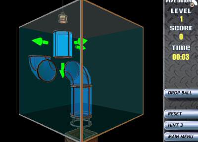 jeu flash shockwave pipedown tuyaux balle reflexion