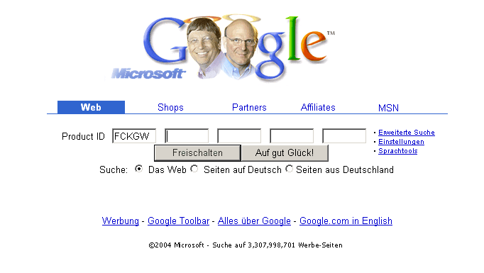 Microsoft rachete Google MSGoogle