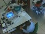 homme pied femme Webcam au boulot