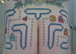 body piercing tattoo Pac-Man fesses