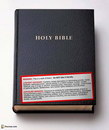 holy pancarte La Bible, attention fiction.