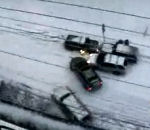 accident voiture neige Route glissante à Portland