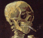 chris jordan Crâne d'homme avec cigarette allumée