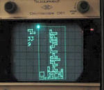 jeu-video faisceau Tetris sur un oscilloscope