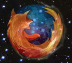 logo licorne Firefox dans l'espace