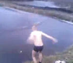 eau homme plongeon Plongeon dans un lac gelé
