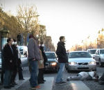 pieton Flashmob Phénomènes sur les Champs-Elysées