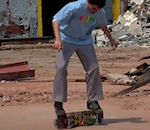 flat skateboard Joe Flemke fait du Skateboard