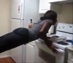 femme fail chute Planking Fail