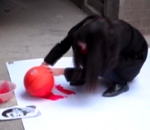 basket Peindre Yao Ming avec un ballon de basket