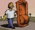 amour Homer Simpson aime son canapé