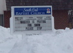 pancarte A celui qui prie pour la neige, arrêtez !