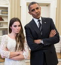grimace McKayla Maroney rend visite à Barack Obama