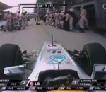 f1 pilote Lewis Hamilton se trompe de stand
