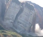 falaise plage effondrement Effondrement d'une falaise en Haute-Normandie