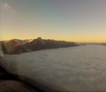 montagne nuage Atterrissage à Queenstown (vue cockpit)