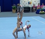 figure femme Trio féminin ukrainien de Gymnastique acrobatique