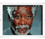 dessin painting speed Finger Painting de Morgan Freeman sur iPad