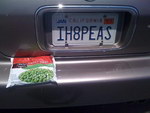 plaque voiture I Hate Peas