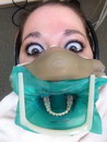 dent femme Selfie chez le dentiste