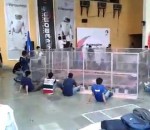 projectile etudiant Assommé pendant un combat de robots
