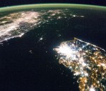 sud La Corée du Nord la nuit 
