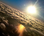 ville avion nuage Le reflet de Chicago dans le lac Michigan