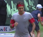 halle Federer ne réalise pas qu'il vient de gagner un match