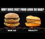 comparaison Hamburgers dans les pubs vs. Réalité (Experience)