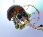 360 panoramique Panorama sphérique depuis des montagnes russes