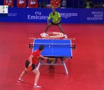 ping-pong table tennis Incroyable défense du joueur de ping-pong Segun Toriola