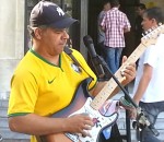 chanson guitare Reprise de Sultans Of Swing par un musicien de rue brésilien