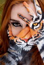 bodypainting peinture Femme tigre