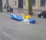 montpellier inondation Inondations : Un kayak dans les rues de Montpellier