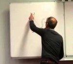 professeur classe Un professeur piégé par un chat dessiné sur un tableau blanc