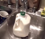 bidon lait Un bidon de lait dans une bulle d'eau