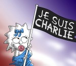 hebdo drapeau maggie Les Simspson #JeSuisCharlie