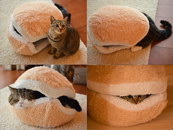 chat coussin Chat burger