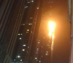 feu immeuble Le gratte-ciel résidentiel « The Torch » en feu (Dubaï)