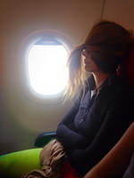 femme avion Utile les cheveux long pour dormir dans l'avion