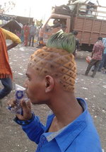 cheveux coupe Coiffure ananas