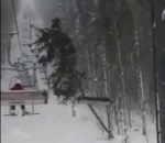 chute ski telesiege Arbre vs Télésiège