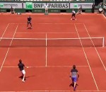 double Un échange amusant au tennis 